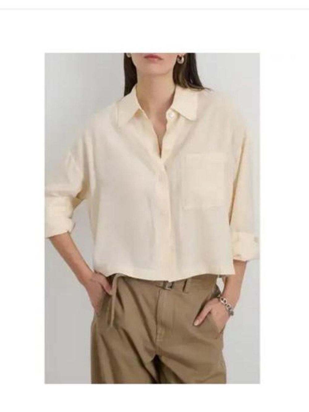 Alex Mill - Gemma Button-Up Shirt in Ivory, Size Small